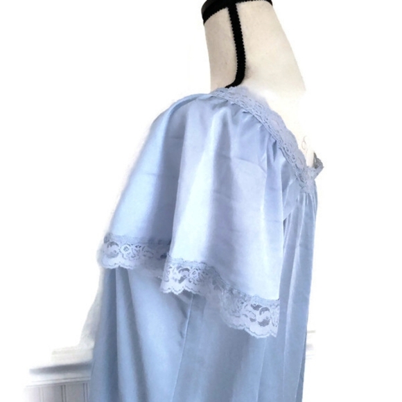Rikki NY Vintage Baby Blue Long Nightgown Sleepwear - Picture 6 of 6